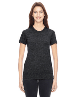 Sample of Alternative 01978E1 Ladies' Ideal Eco Jersey Triblend Pocket T-Shirt in ECO BLACK from side front