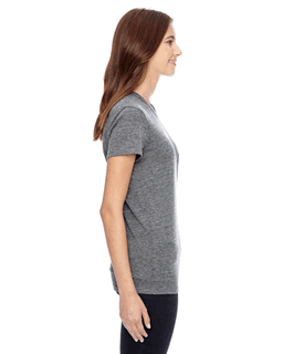 Sample of Alternative 01978E1 Ladies' Ideal Eco Jersey Triblend Pocket T-Shirt in ECO GREY from side sleeveleft