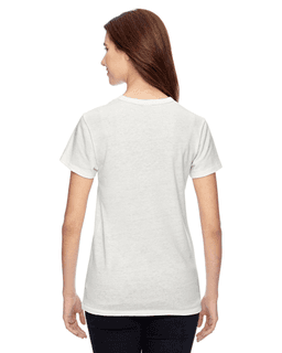 Sample of Alternative 01978E1 Ladies' Ideal Eco Jersey Triblend Pocket T-Shirt in ECO IVORY from side back