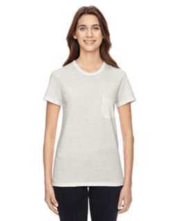 Sample of Alternative 01978E1 Ladies' Ideal Eco Jersey Triblend Pocket T-Shirt in ECO IVORY from side front