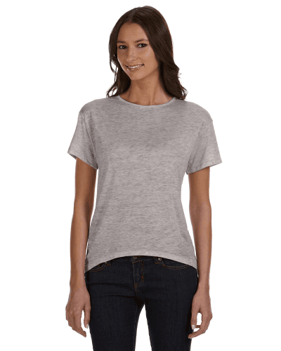 Sample of Alternative 0262382 Ladies' Pony Mélange Burnout T-Shirt with Back Strap in DIRTY HEATHER style