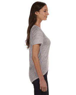 Sample of Alternative 0262382 Ladies' Pony Mélange Burnout T-Shirt with Back Strap in DIRTY HEATHER from side sleeveleft