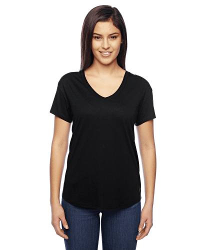 Sample of Alternative 02840MR Ladies' Everyday Cotton Modal V-Neck in BLACK style