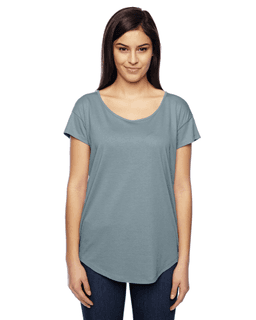 Sample of Alternative 03499MR Ladies' Origin Cotton Modal T-Shirt in BLUE FOG from side front