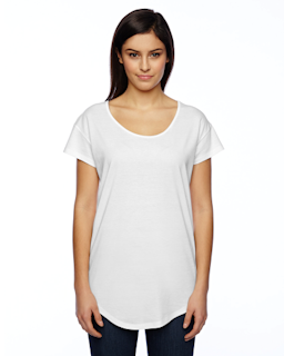 Sample of Alternative 03499MR Ladies' Origin Cotton Modal T-Shirt in WHITE from side front