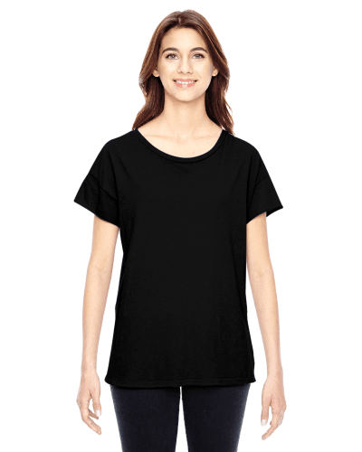 Sample of Alternative 04134C1 Ladies' Rocker Garment-Dyed T-Shirt in BLACK style