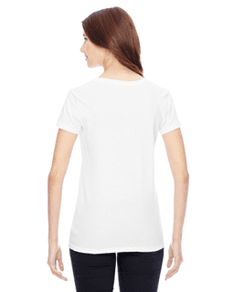 Sample of Alternative 04135C1 Ladies' Vintage Garment-Dyed T-Shirt in WHITE from side back