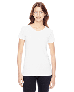 Sample of Alternative 04135C1 Ladies' Vintage Garment-Dyed T-Shirt in WHITE from side front