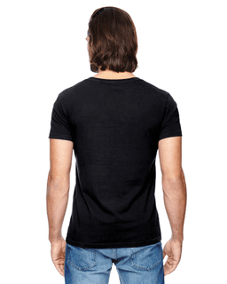 Sample of Alternative 04162C1 Men's Heritage Garment-Dyed T-Shirt in BLACK from side back