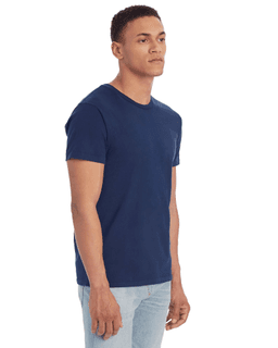 Sample of Alternative 04162C1 Men's Heritage Garment-Dyed T-Shirt in MIDNIGHT from side sleeveleft