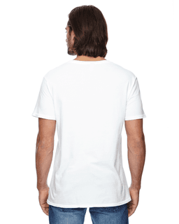 Sample of Alternative 04162C1 Men's Heritage Garment-Dyed T-Shirt in WHITE from side back