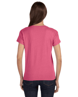 Sample of Alternative 04521C1 Ladies' Roadtrip T-Shirt in AZALEA from side back