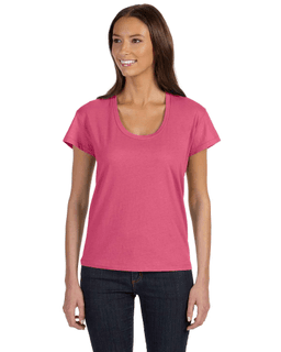 Sample of Alternative 04521C1 Ladies' Roadtrip T-Shirt in AZALEA from side front