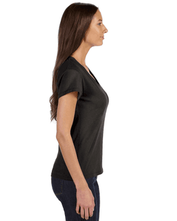 Sample of Alternative 04521C1 Ladies' Roadtrip T-Shirt in BLACK from side sleeveleft