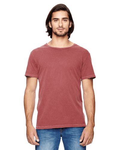 Sample of Alternative 04850C1 Men's Heritage Garment-Dyed Distressed T-Shirt in RED PIGMENT style