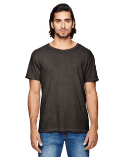 Sample of Alternative 04850C1 Men's Heritage Garment-Dyed Distressed T-Shirt in SMOKE style