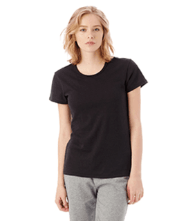 Sample of Alternative 05052BP Ladies' Keepsake Vintage Jersey T-Shirt in BLACK from side front