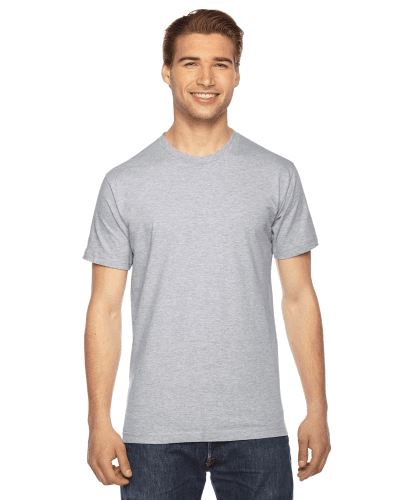 Sample of American Apparel 2001 Unisex Fine Jersey USA Made T-Shirt in HEATHER GREY style