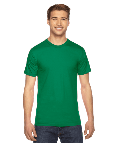 Sample of American Apparel 2001 Unisex Fine Jersey USA Made T-Shirt in KELLY GREEN style