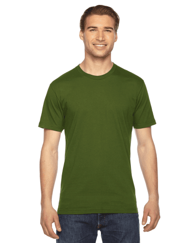 Sample of American Apparel 2001 Unisex Fine Jersey USA Made T-Shirt in OLIVE style