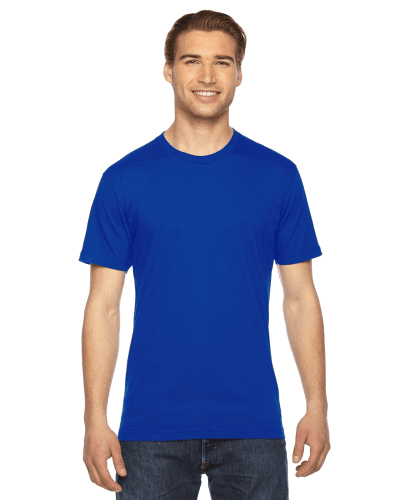 Sample of American Apparel 2001 Unisex Fine Jersey USA Made T-Shirt in ROYAL BLUE style