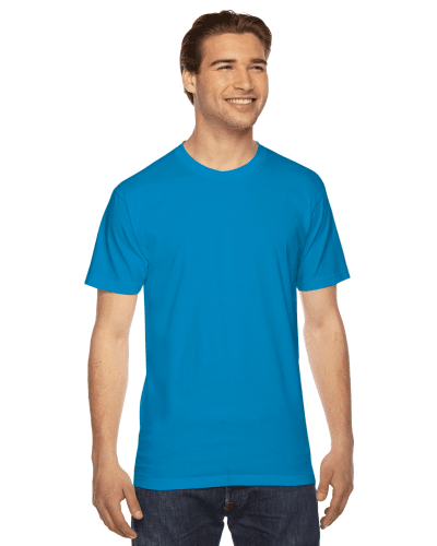 Sample of American Apparel 2001 Unisex Fine Jersey USA Made T-Shirt in TEAL style