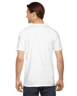 Sample of American Apparel 2001 Unisex Fine Jersey USA Made T-Shirt in WHITE from side back