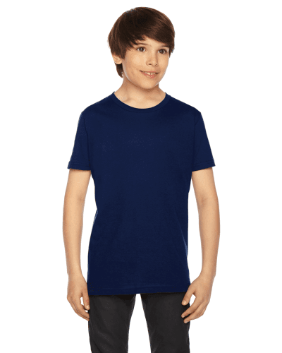 Sample of American Apparel 2201 Youth Fine Jersey USA Made Short-Sleeve T-Shirt in NAVY style