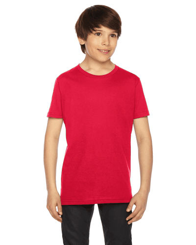 Sample of American Apparel 2201 Youth Fine Jersey USA Made Short-Sleeve T-Shirt in RED style