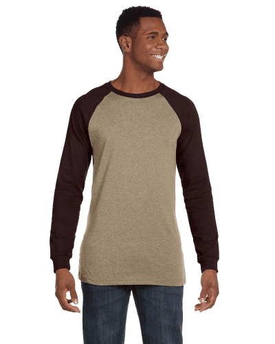 Sample of Canvas 3000C - Men's Jersey Long-Sleeve Baseball T-Shirt in TAN BROWN style