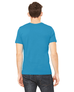 Sample of Canvas 3001 - Unisex Jersey Short-Sleeve T-Shirt in AQUA from side back