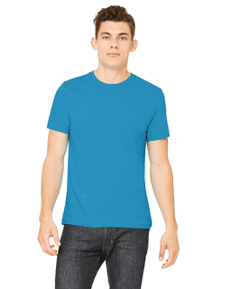 Sample of Canvas 3001 - Unisex Jersey Short-Sleeve T-Shirt in AQUA from side front