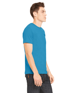 Sample of Canvas 3001 - Unisex Jersey Short-Sleeve T-Shirt in AQUA from side sleeveleft