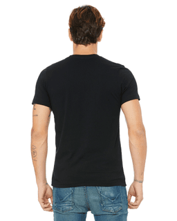 Sample of Canvas 3001 - Unisex Jersey Short-Sleeve T-Shirt in BLACK from side back