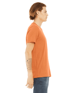 Sample of Canvas 3001 - Unisex Jersey Short-Sleeve T-Shirt in BURNT ORANGE from side sleeveleft