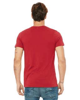 Sample of Canvas 3001 - Unisex Jersey Short-Sleeve T-Shirt in CANVAS RED from side back