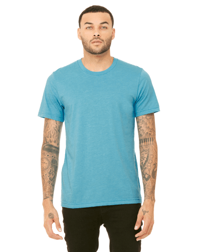 Sample of Canvas 3001 - Unisex Jersey Short-Sleeve T-Shirt in HEATHER AQUA style