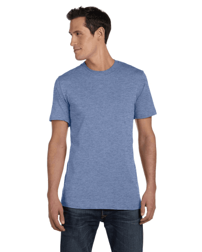 Sample of Canvas 3001 - Unisex Jersey Short-Sleeve T-Shirt in HEATHER BLUE style