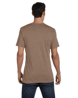 Sample of Canvas 3001 - Unisex Jersey Short-Sleeve T-Shirt in HEATHER BROWN from side back