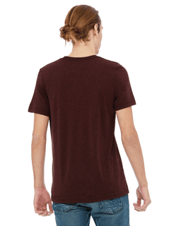 Sample of Canvas 3001 - Unisex Jersey Short-Sleeve T-Shirt in HEATHER CARDINAL from side back