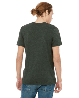 Sample of Canvas 3001 - Unisex Jersey Short-Sleeve T-Shirt in HEATHER FOREST from side back