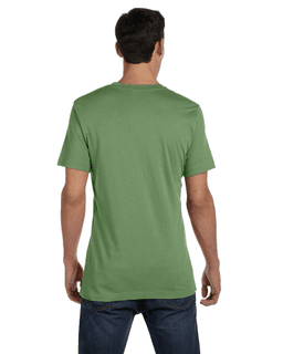 Sample of Canvas 3001 - Unisex Jersey Short-Sleeve T-Shirt in HEATHER GREEN from side back