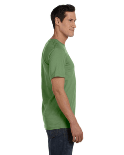 Sample of Canvas 3001 - Unisex Jersey Short-Sleeve T-Shirt in HEATHER GREEN from side sleeveleft