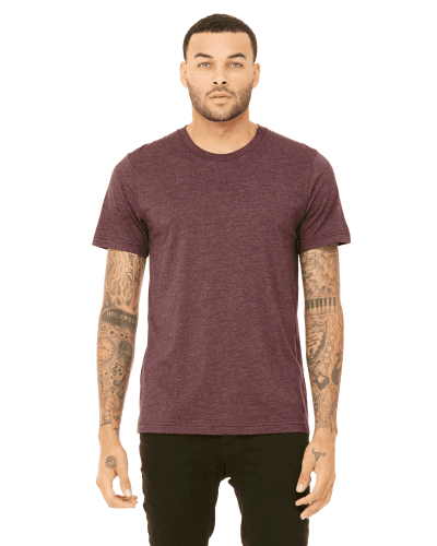 Sample of Canvas 3001 - Unisex Jersey Short-Sleeve T-Shirt in HEATHER MAROON style