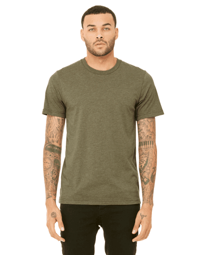 Sample of Canvas 3001 - Unisex Jersey Short-Sleeve T-Shirt in HEATHER OLIVE style