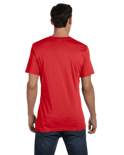 Sample of Canvas 3001 - Unisex Jersey Short-Sleeve T-Shirt in HEATHER RED from side back