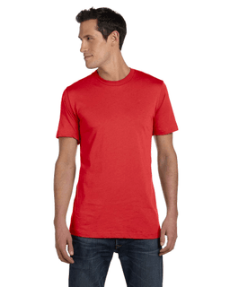 Sample of Canvas 3001 - Unisex Jersey Short-Sleeve T-Shirt in HEATHER RED from side front