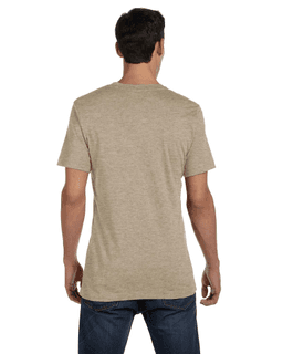 Sample of Canvas 3001 - Unisex Jersey Short-Sleeve T-Shirt in HEATHER TAN from side back