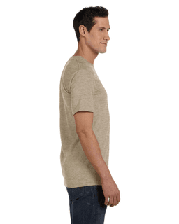 Sample of Canvas 3001 - Unisex Jersey Short-Sleeve T-Shirt in HEATHER TAN from side sleeveleft