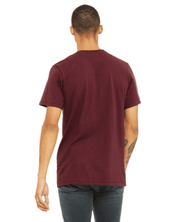 Sample of Canvas 3001 - Unisex Jersey Short-Sleeve T-Shirt in MAROON from side back